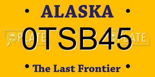 0TSB45 Alaska License Plate