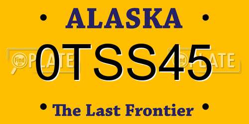 0TSS45 Alaska License Plate