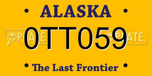 0TT059 Alaska License Plate