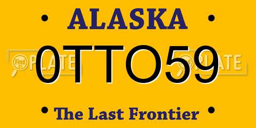 0TTO59 Alaska License Plate