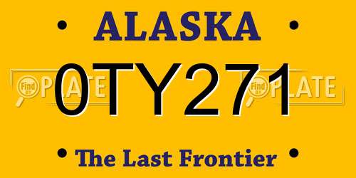 0TY271 Alaska License Plate