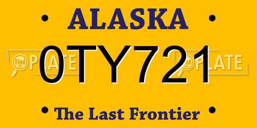 0TY721 Alaska License Plate