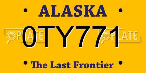 0TY771 Alaska License Plate