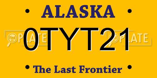 0TYT21 Alaska License Plate
