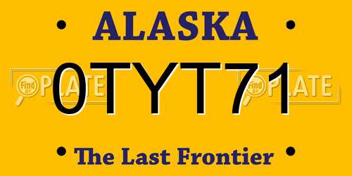 0TYT71 Alaska License Plate