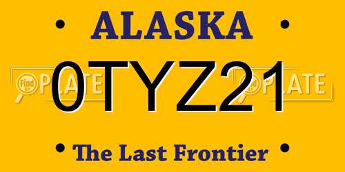 0TYZ21 Alaska License Plate