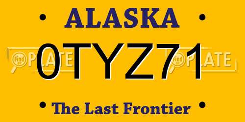 0TYZ71 Alaska License Plate