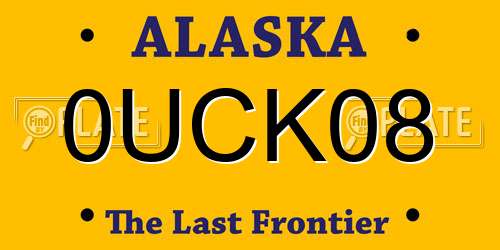 0UCK08 Alaska License Plate