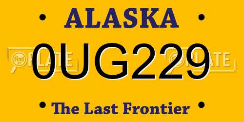 0UG229 Alaska License Plate