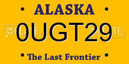 0UGT29 Alaska License Plate