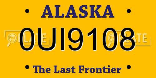 0UI9108 Alaska License Plate