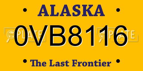 0VB8116 Alaska License Plate