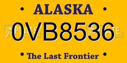 0VB8536 Alaska License Plate