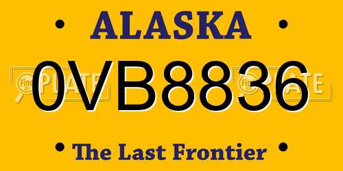 0VB8836 Alaska License Plate