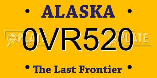 0VR520 Alaska License Plate