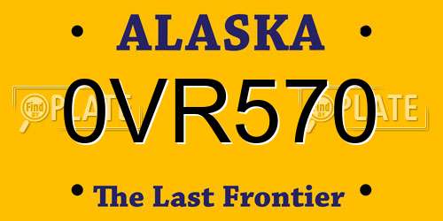 0VR570 Alaska License Plate