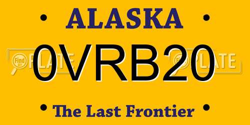 0VRB20 Alaska License Plate