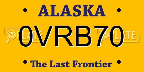 0VRB70 Alaska License Plate