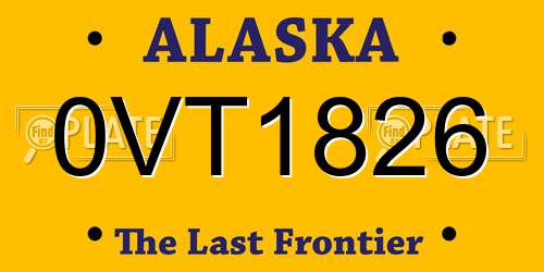 0VT1826 Alaska License Plate