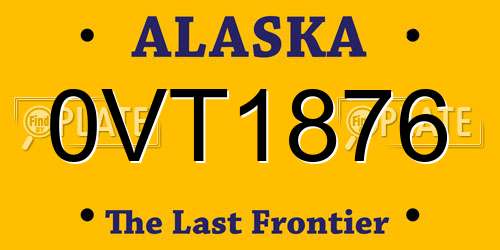 0VT1876 Alaska License Plate