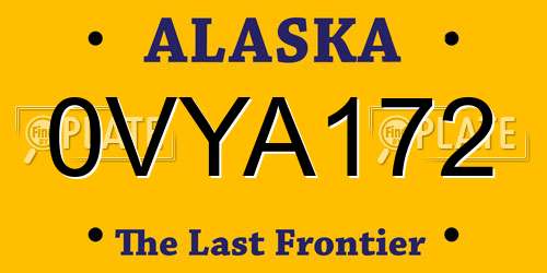 0VYA172 Alaska License Plate