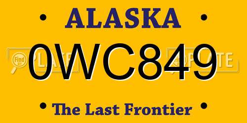 0WC849 Alaska License Plate