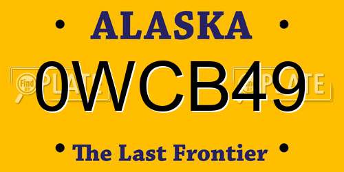 0WCB49 Alaska License Plate