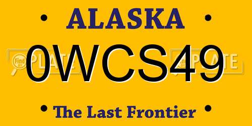 0WCS49 Alaska License Plate