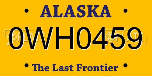 0WH0459 Alaska License Plate