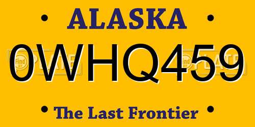 0WHQ459 Alaska License Plate