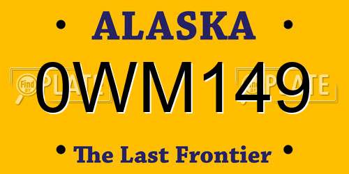 0WM149 Alaska License Plate