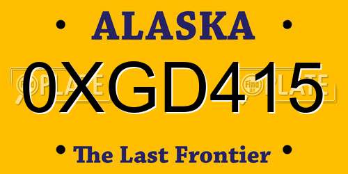 0XGD415 Alaska License Plate