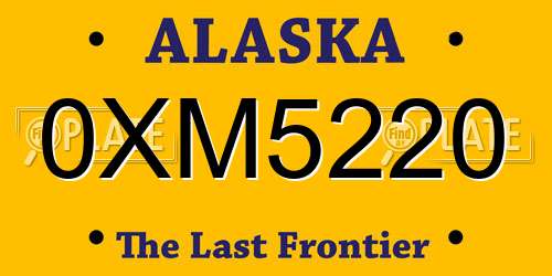 0XM5220 Alaska License Plate