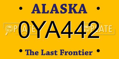 0YA442 Alaska License Plate
