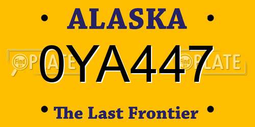 0YA447 Alaska License Plate