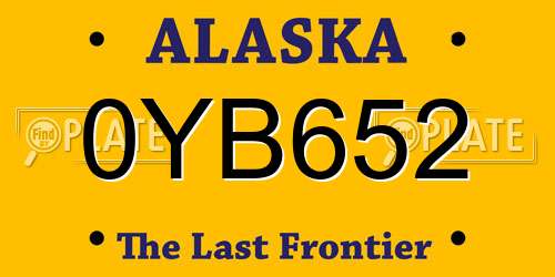 0YB652 Alaska License Plate