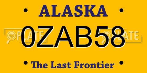 0ZAB58 Alaska License Plate