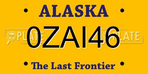 0ZAI46 Alaska License Plate