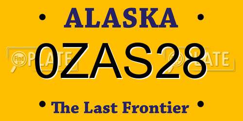 0ZAS28 Alaska License Plate