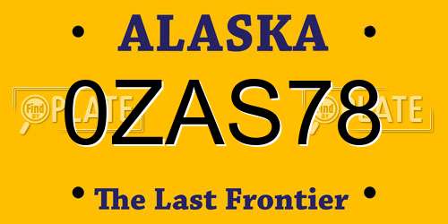 0ZAS78 Alaska License Plate