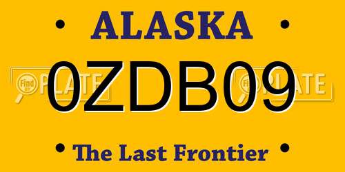 0ZDB09 Alaska License Plate
