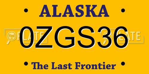 0ZGS36 Alaska License Plate