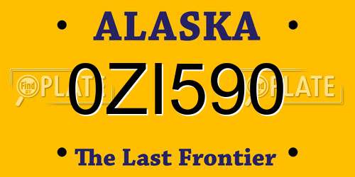 0ZI590 Alaska License Plate