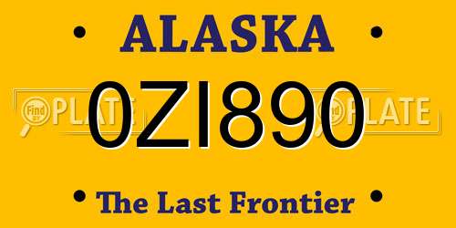 0ZI890 Alaska License Plate