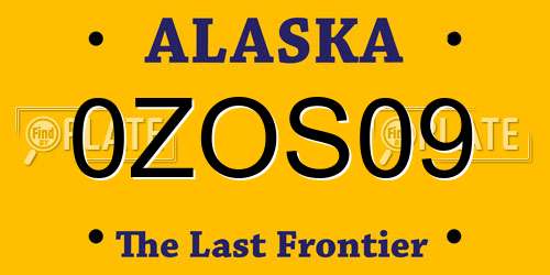 0ZOS09 Alaska License Plate