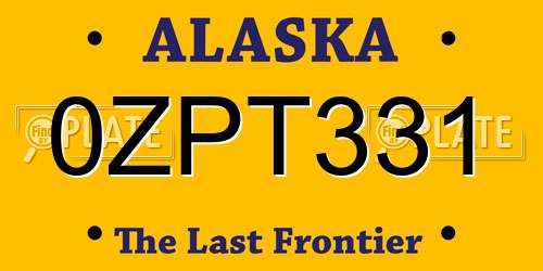 0ZPT331 Alaska License Plate