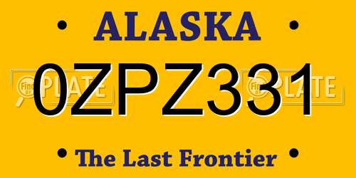 0ZPZ331 Alaska License Plate