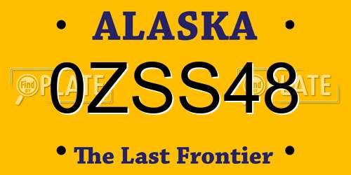 0ZSS48 Alaska License Plate