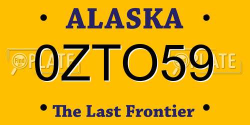 0ZTO59 Alaska License Plate