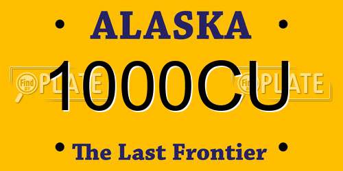1000CU Alaska License Plate